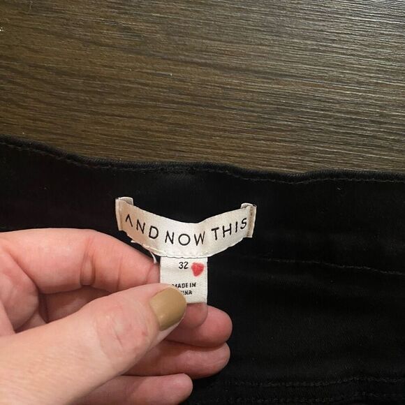 And Now This NWT High Rise black jeans size 32 footed through hip & thigh flares - Picture 2 of 14